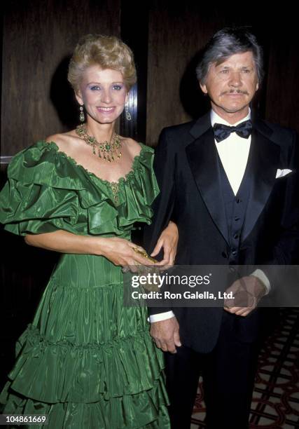 Charles Bronson & Jill Ireland during Crystal Ball Benefit for St. John's Hospital & Health at Century Plaza Hotel in Los Angeles, California, United...