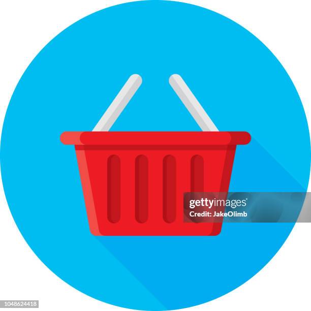 shopping basket icon flat - purchase order stock illustrations