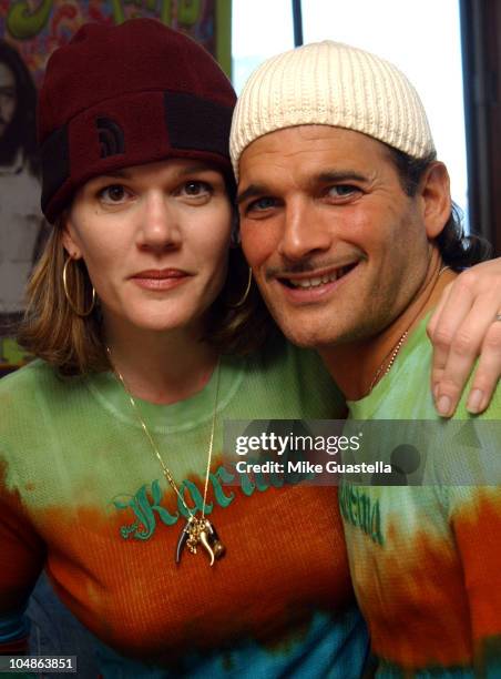 Catherine Dent and Phillip Bloch from the movie "The Unseen" at Lucky Brand Jeans in the WMA Lodge