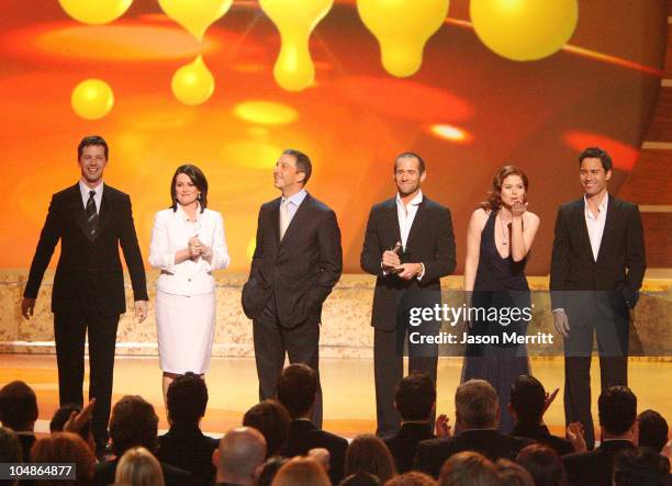 Sean Hayes, Megan Mullally, David Kohan, Max Mutchnick, Debra Messing and Eric McCormack