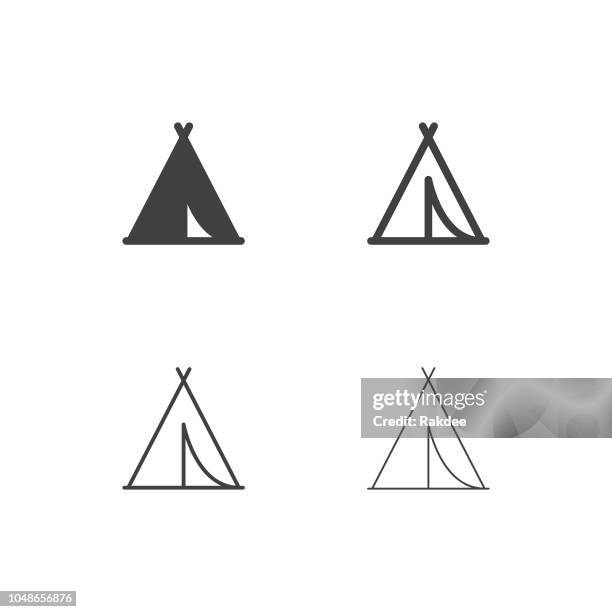 tent icons - multi series - dome tent stock illustrations