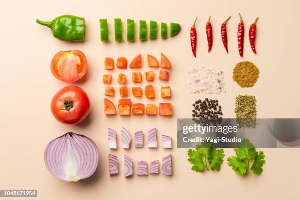 mexican food -knolling- - ingredient stock pictures, royalty-free photos & images