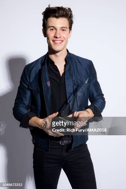 Shawn Mendes poses for a portrait at the American Music Awards at Microsoft Theater on October 9, 2018 in Los Angeles, California.