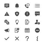 Information and notification glyph icons