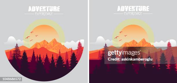 adventure - mountain range background stock illustrations