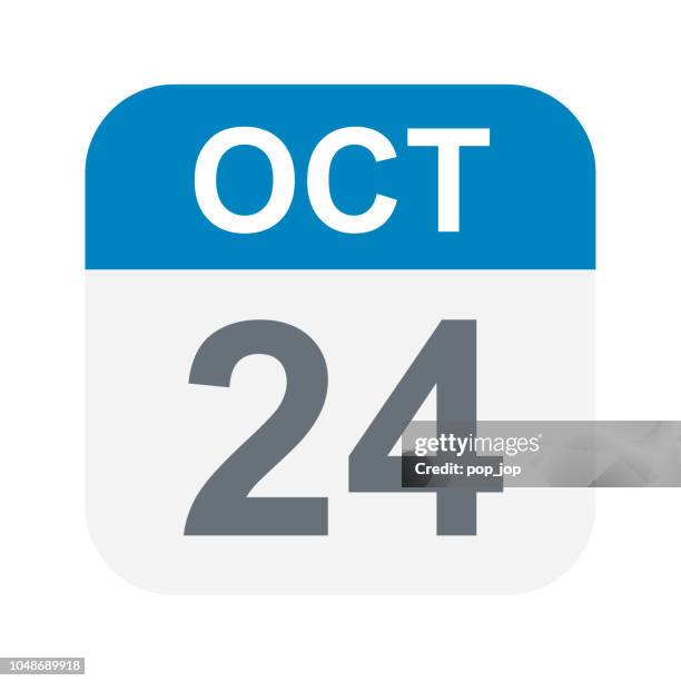 ilustrações de stock, clip art, desenhos animados e ícones de october 24 - calendar icon - outubro