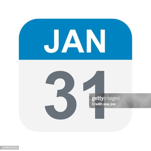 january 31 - calendar icon - 31 january stock illustrations