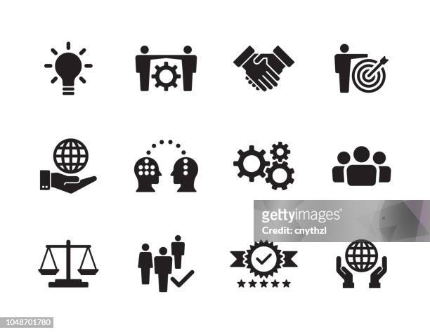 core values icon set - corporate business stock illustrations
