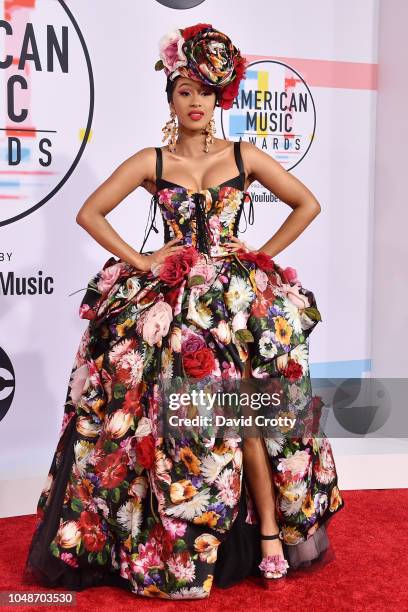 Cardi B attends the 2018 American Music Awards at Microsoft Theater on October 9, 2018 in Los Angeles, California.