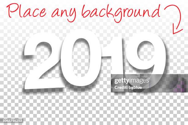 2019 - paper font for design - blank background - happy new year 2019 background stock illustrations