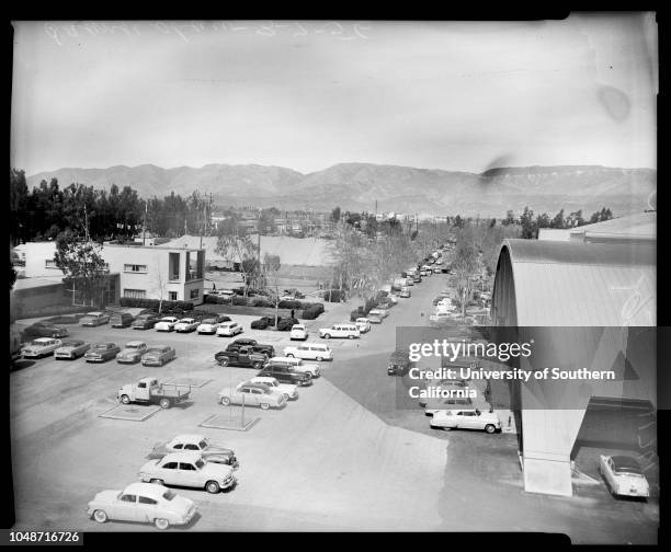 Orange show in San Bernardino, March 7 1956. Marge Divel;Carol Wilson;Gay Cowie;Jeanne Black;Sheri Young;Gay Helen Grover;Alexa Loma;Marilyn Van...