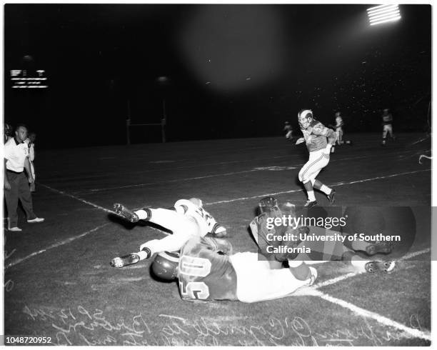 Football -- Los Angeles Rams versus Cleveland Browns, 6 September 1957. 'Sports'. .;Caption slip reads: 'Photographer: Lou Mack. Date: . Assignment:...