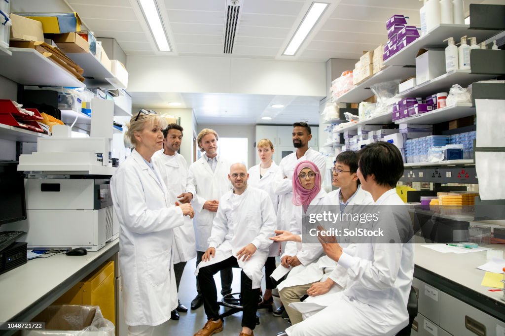 Scientists Having A Discussion In The Laboratory High-Res Stock Photo ...