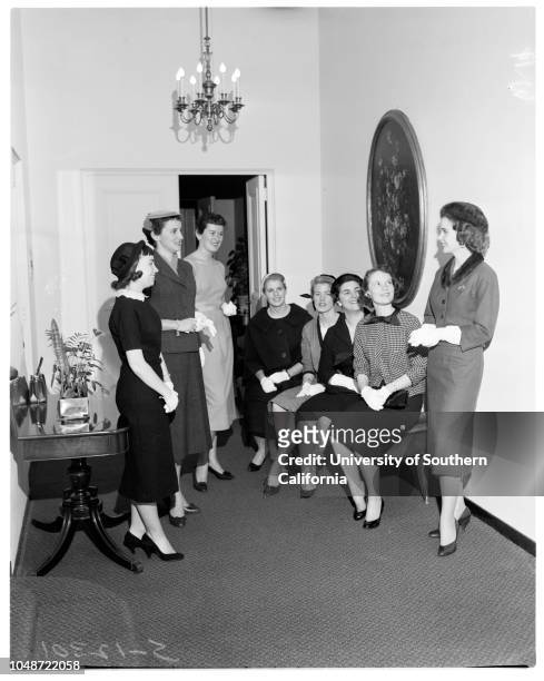 Social Service Auxiliary, 30 December 1957. Terry Leavey;Carolyn J Breslin;Sally Doud;Pamela Booth;Patricia Molony;Barbara O'Connor;Sheila M...