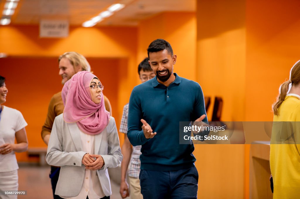 University Students Walking to Class