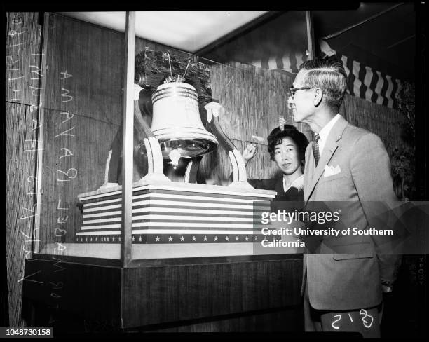 Japanese Trade Fair, 15 November 1960. Mable Rayama;Yukio Hasumi ;Kiyoko Honda ;Setsuko Yamaji;Mitsuke Ameniya.;Caption slip reads: 'Photographer:...