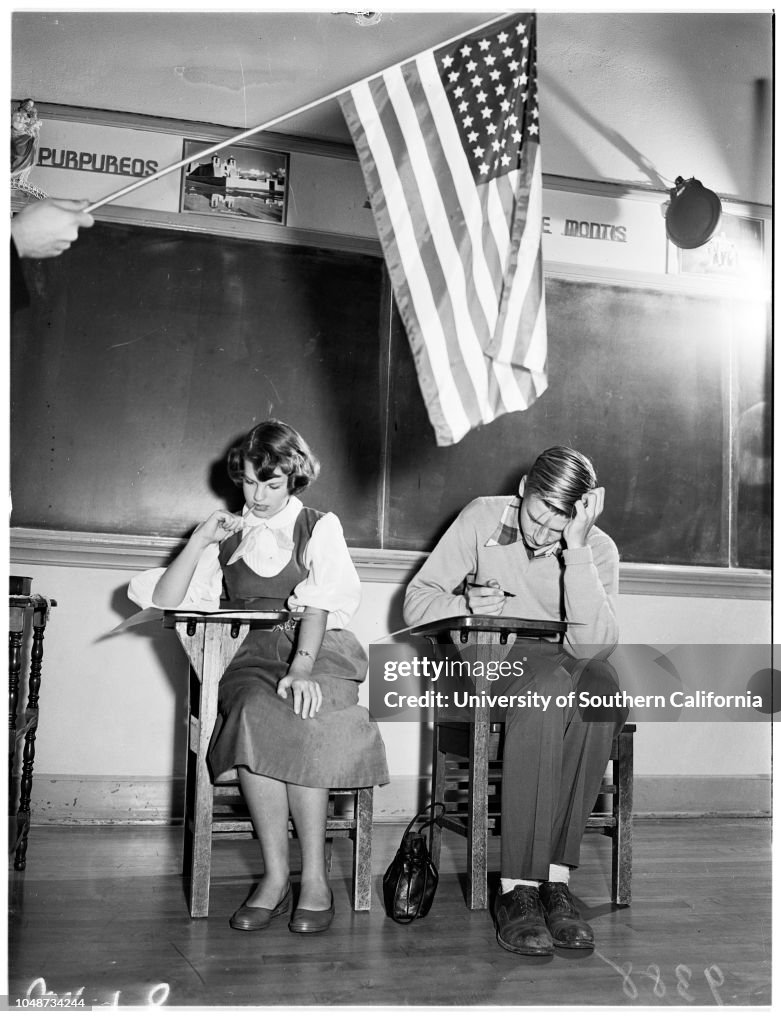 Examiner History Awards Contest at Catholic Girls High School, 1951