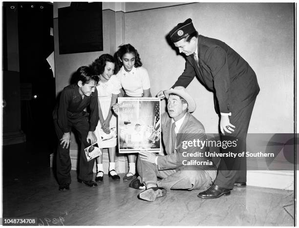 American Education Week at Patriotic Hall, 15 November 1951. Arnold Parath -- 10 years;Marion Shapiro -- 10 years;Esther Ellenbogen -- 11 years;Actor...