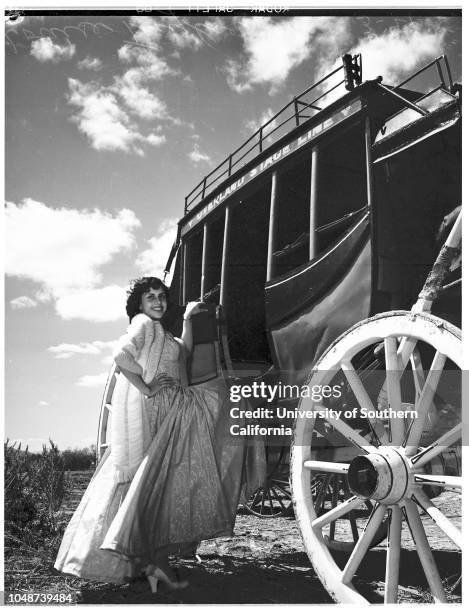 Queen of Calexico cavalcade, 21 March 1952. Louise Taylor -- 17 years ;Ernesto Chavez;George Hill;Walter Bowker ;Benjamin Trevino ;Mayor W Osborn...