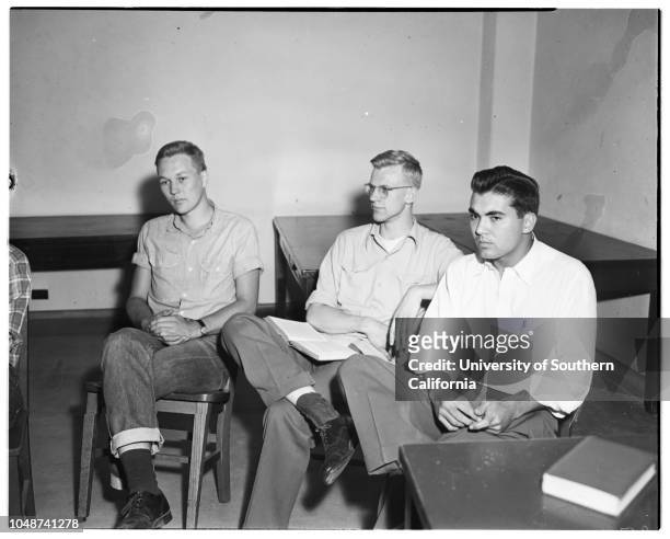 California Institute of Technology seminar, 05 May 1952. Charles Miller, Los Angeles;Roy A Keir, Modesto;Howard McMahon;Richard De Sauer;George...