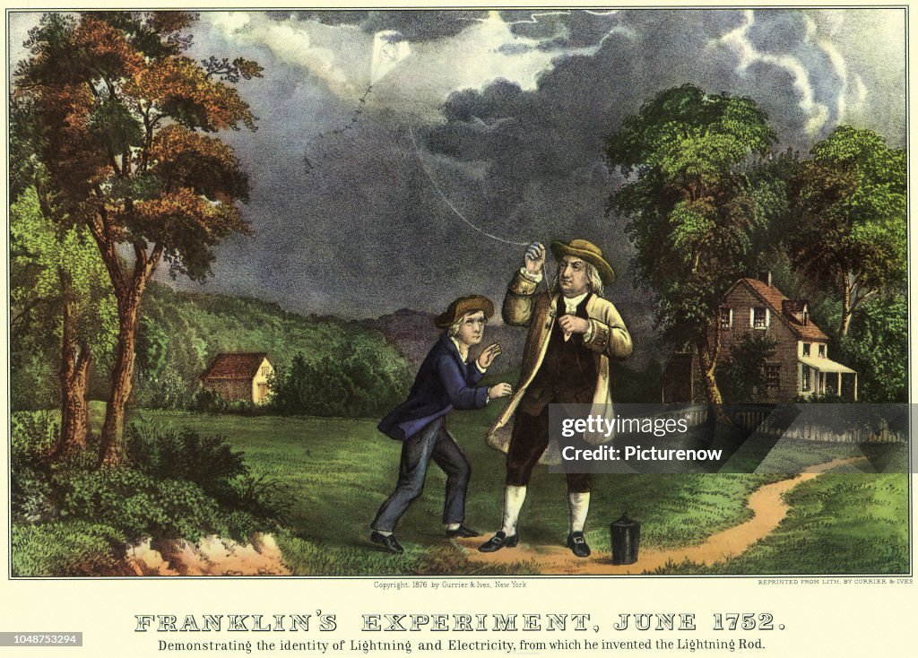 Benjamin Franklin and Kite.