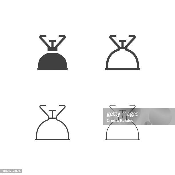 camping stove icons - multi series - storage tank stock illustrations