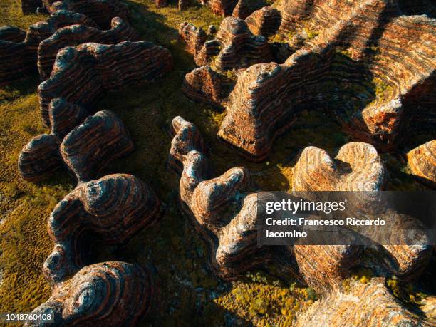 bungle bungles from above, purnululu national park, australia - bungle bungle stock-fotos und bilder