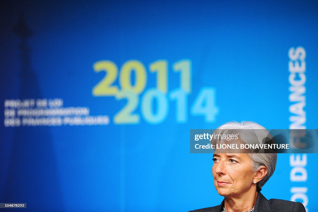 French Economy Minister Christine Lagard