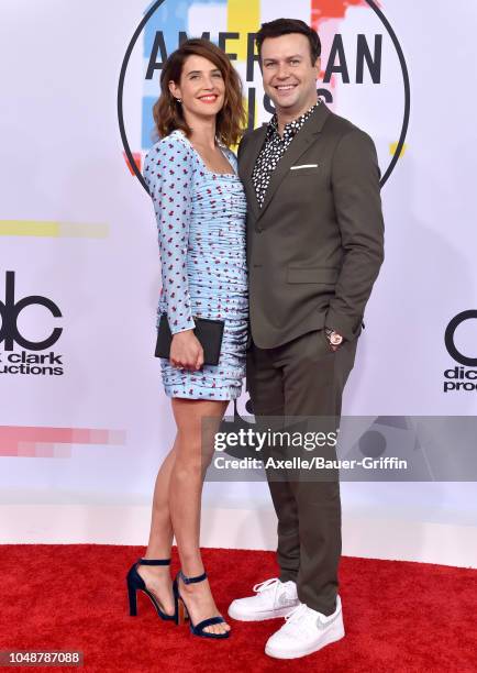 Cobie Smulders and Taran Killam attend the 2018 American Music Awards at Microsoft Theater on October 9, 2018 in Los Angeles, California.