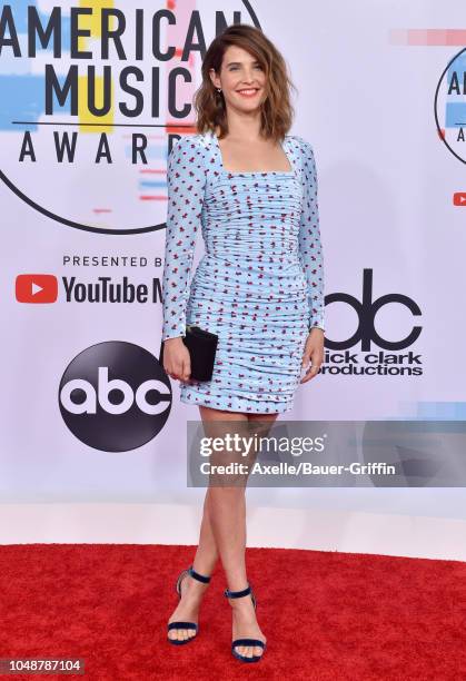 Cobie Smulders attends the 2018 American Music Awards at Microsoft Theater on October 9, 2018 in Los Angeles, California.