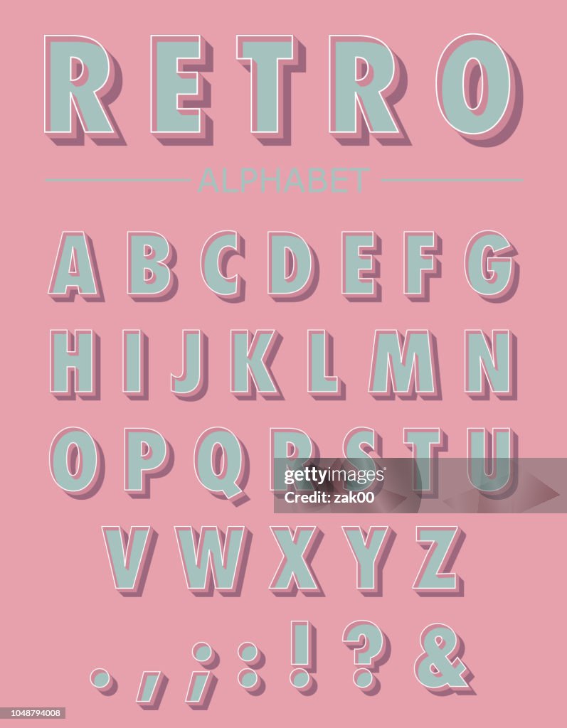 Retro Lettrs Graphic Retro Letters Set High-Res Vector Graphic - Getty Images