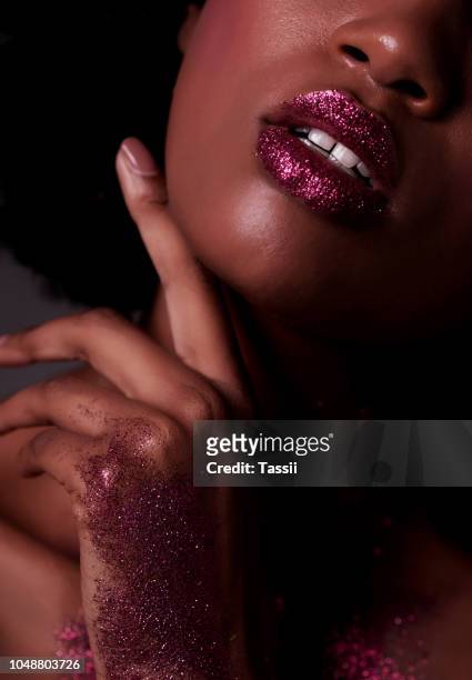 those lips sparkle with truth - glitter lips stock pictures, royalty-free photos & images
