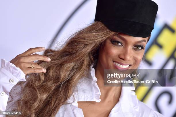 Tyra Banks attends the 2018 American Music Awards at Microsoft Theater on October 9, 2018 in Los Angeles, California.