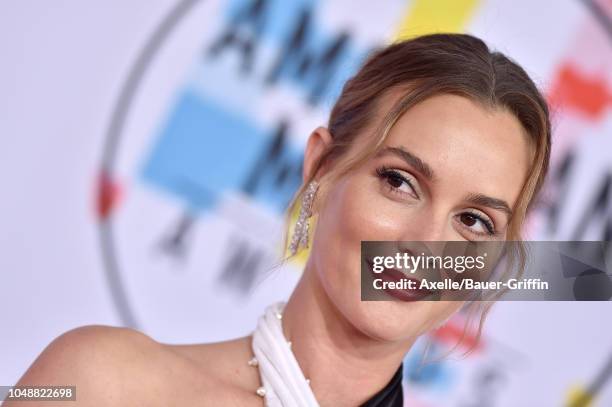 Leighton Meester attends the 2018 American Music Awards at Microsoft Theater on October 9, 2018 in Los Angeles, California.