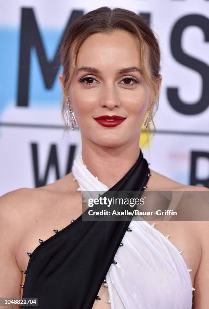 Leighton Meester attends the 2018 American Music Awards at Microsoft Theater on October 9, 2018 in Los Angeles, California.