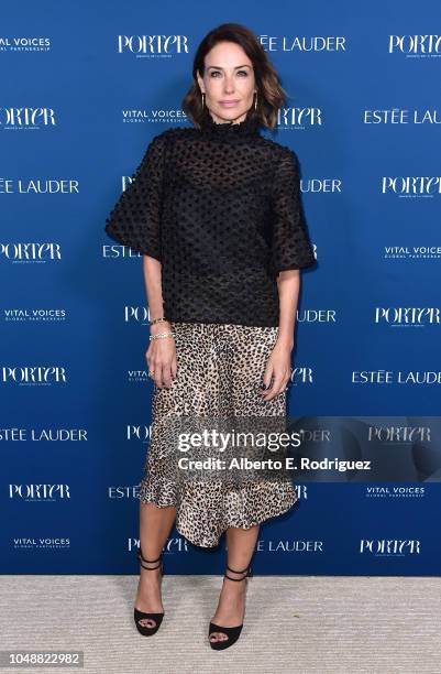Claire Forlani attends Porter's Incredible Women Gala 2018 at Ebell of Los Angeles on October 9, 2018 in Los Angeles, California.