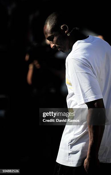 Kobe Bryant of the Los Angeles Lakers is seen during the 'House of Hoops' contest by Foot Locker on October 6, 2010 in Barcelona, Spain.