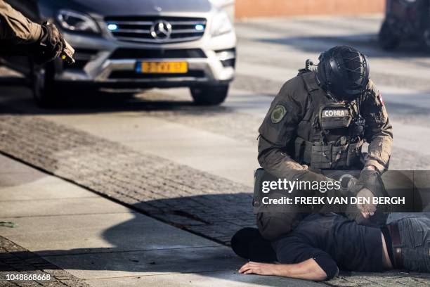 Special intervention units from different countries give a demonstration in The Hague, The Netherlands, on October 10, 2018 after Europol and ATLAS,...