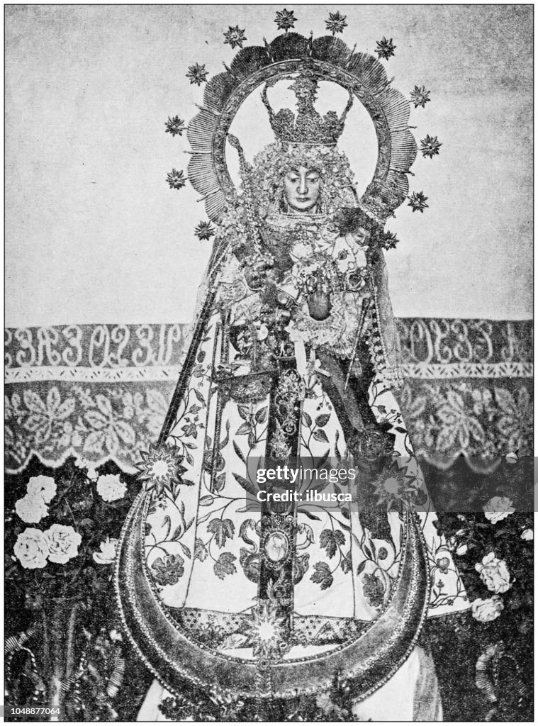 Antique photograph: Sacred Virgin of Copacabana, Bolivia
