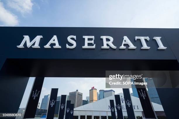 The sign of Maserati is pictured at Central, Hong Kong. Maserati is an Italian luxury vehicle manufacturer established on 1 December 1914, in Bologna.