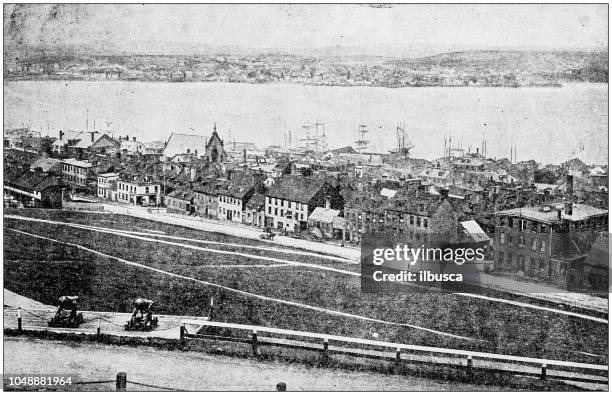 antique photograph: halifax, nova scotia, canada - halifax nova scotia stock illustrations