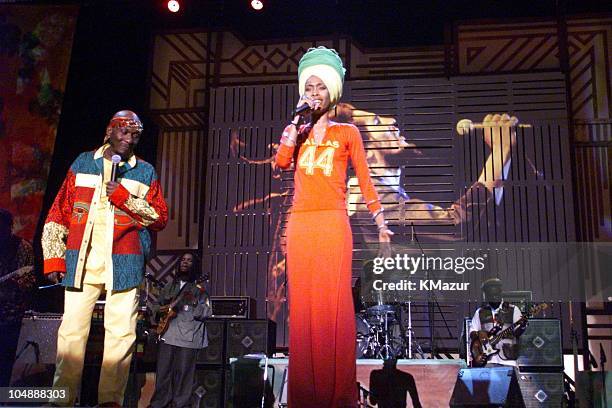 Erykah Badu & Jimmy Cliff during One Love-The Bob Marley Tribute in Oracabessa Beach, Jamaica.