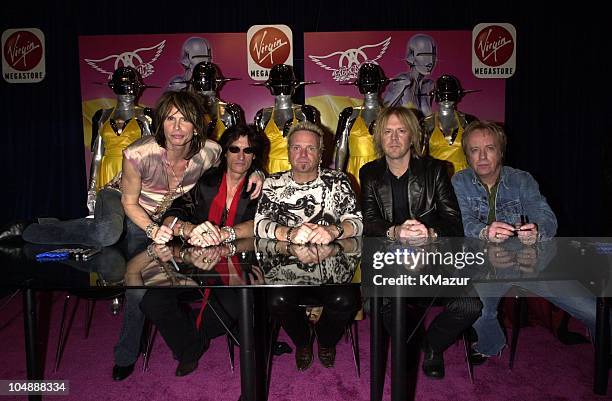 Record Signing 12 Aerosmith At Their Record Signing Of New Album Just Push Play Photos ...
