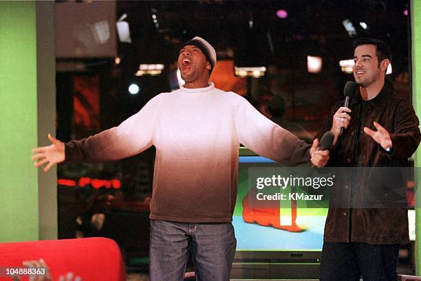 Will Smith & Carson Daly during Will Smith Visits MTV's "TRL" - October 31, 1999 at MTV Studios in Times Square in New York City, New York, United...