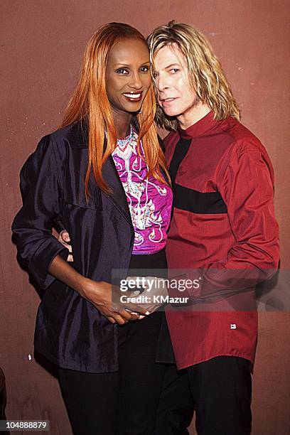 David Bowie and wife Iman during David Bowie Concert at Roseland at Roseland in New York City, New York, United States.