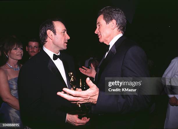 Kevin Spacey and Warren Beatty during The 72nd Annual Academy Awards - Governor's Ball in Los Angeles, California, United States.