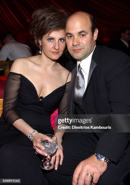 Nia Vardalos and Ian Gomez during Elton John AIDS Foundation's 11th Annual Oscar party co-hosted by In Style and AOL in association with MAC...