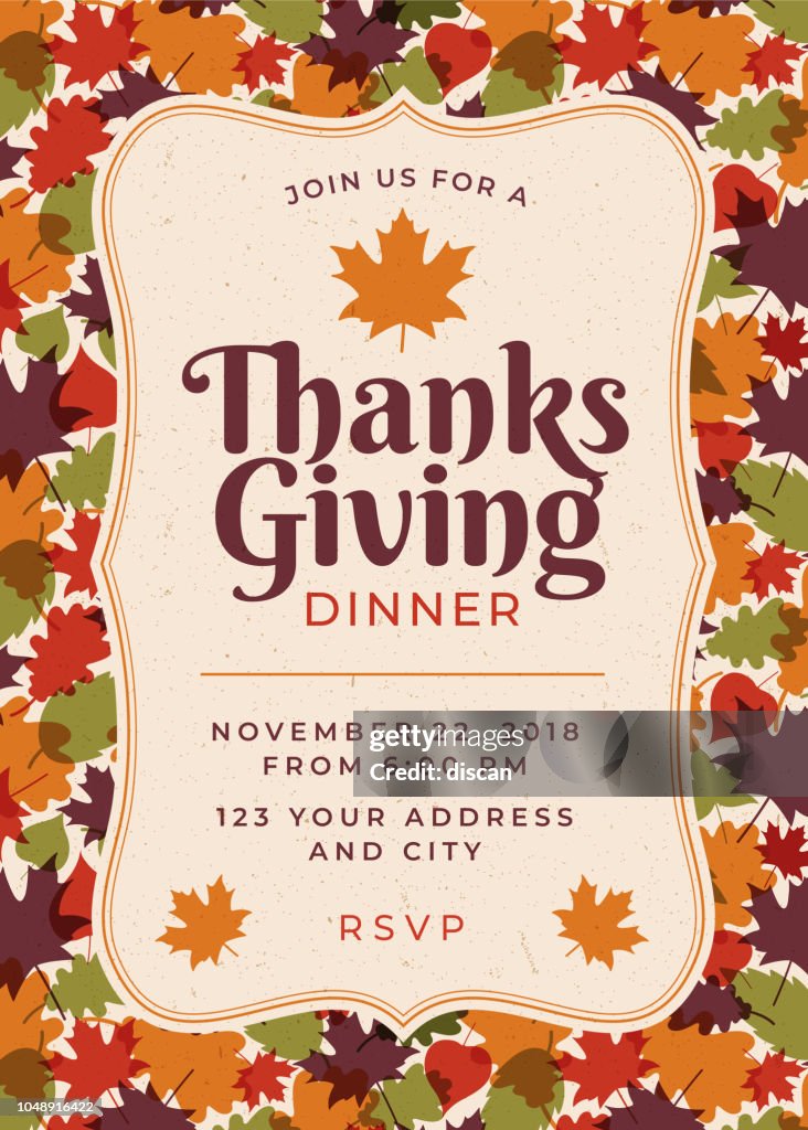 Thanksgiving Dinner Invitation Template HighRes Vector Graphic Getty Thanksgiving Dinner Invitation Template HighRes Vector Graphic Getty