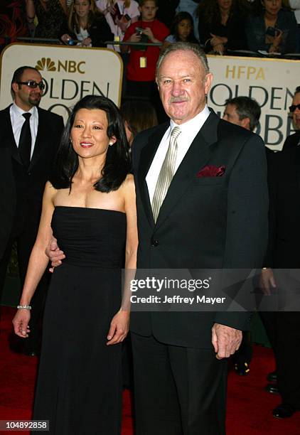 Gene Hackman & wife Betsy Arakawa during The 60th Annual Golden Globe Awards - Arrivals at The Beverly Hilton Hotel in Beverly Hills, California,...