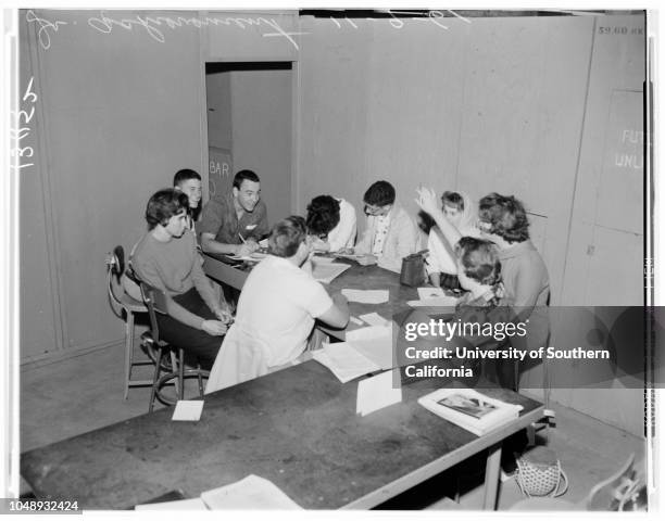 Junior achievement , 9 November 1961. Mike Reeske -- 16 years;Sharon M Sullivan;Susi Morris;James Drake;Debbie Buffington;Cathy Bouslog;Dave...